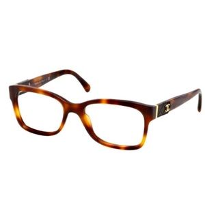 Chanel 3246-Q Brown Tortoise Square Glasses CC